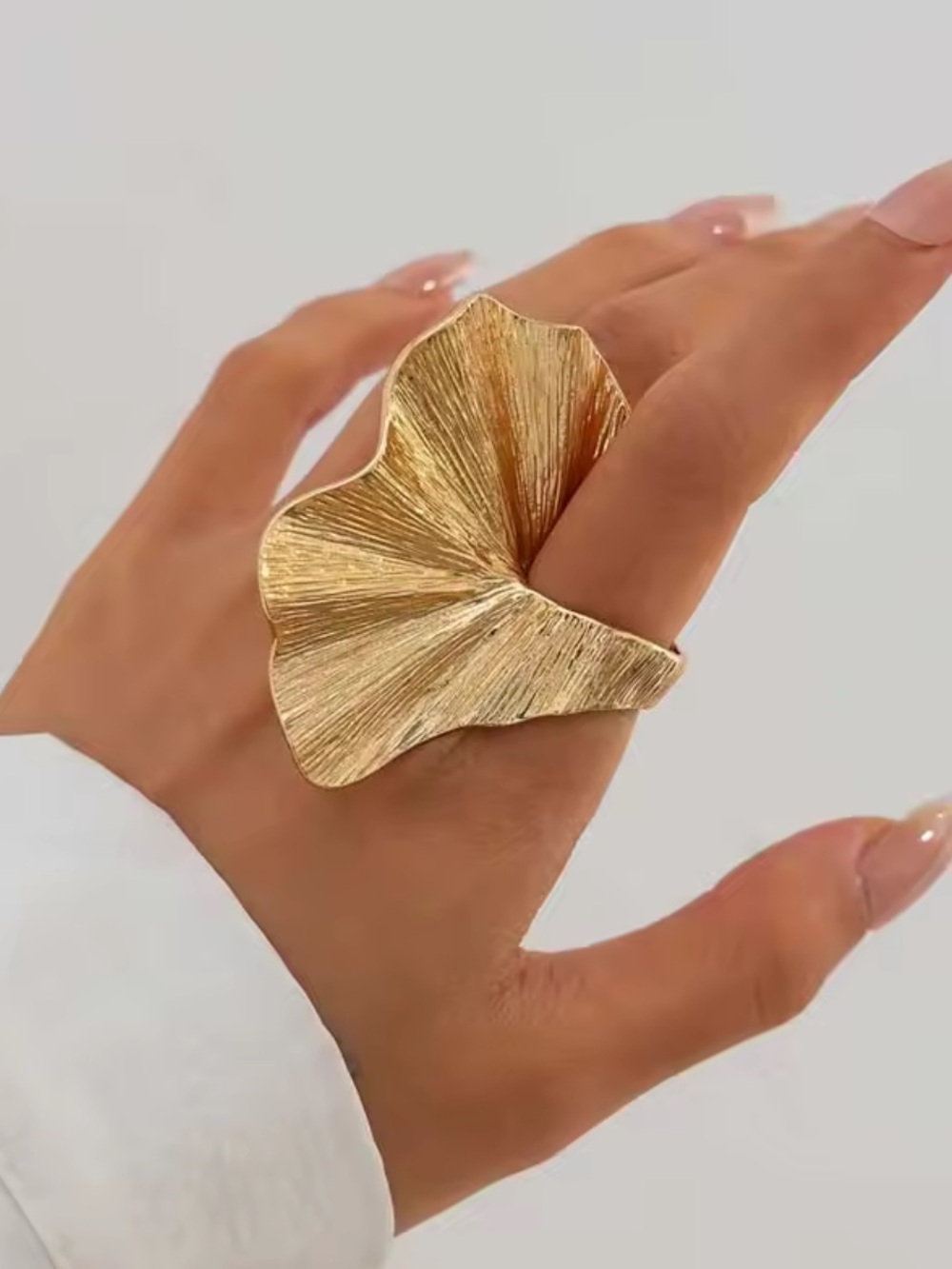 REVOLVE Sculpted Gold Leaf Statement Ring